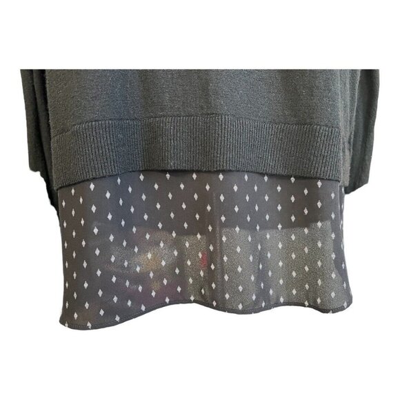 Ann Taylor LOFT Mixed Media Sweater~Size M~Black White Diamond Split Back L5 23 - Picture 4 of 11
